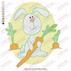 Rabbit Loves Carrots Embroidery Design